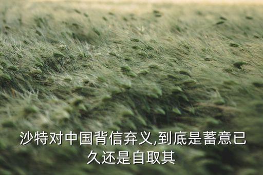  沙特對(duì)中國背信棄義,到底是蓄意已久還是自取其
