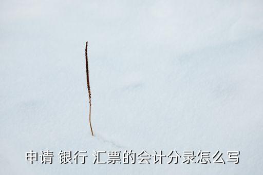 申請 銀行 匯票的會計(jì)分錄怎么寫