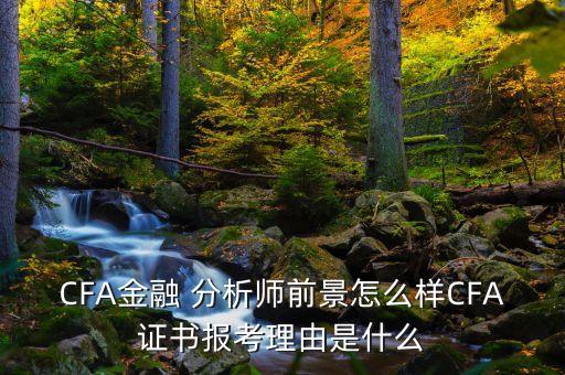 CFA金融 分析師前景怎么樣CFA證書(shū)報(bào)考理由是什么