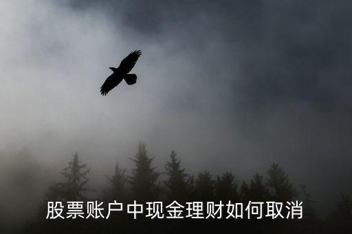 股票賬戶(hù)中現(xiàn)金理財(cái)如何取消