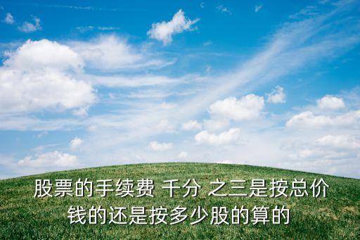  股票的手續(xù)費(fèi) 千分 之三是按總價錢的還是按多少股的算的