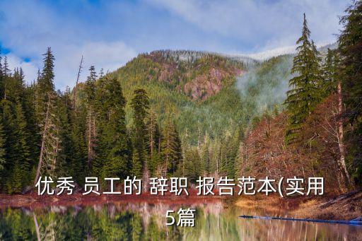 優(yōu)秀 員工的 辭職 報告范本(實(shí)用5篇