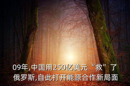 09年,中國(guó)用250億美元“救”了 俄羅斯,自此打開(kāi)能源合作新局面