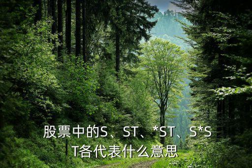  股票中的S、ST、*ST、S*ST各代表什么意思