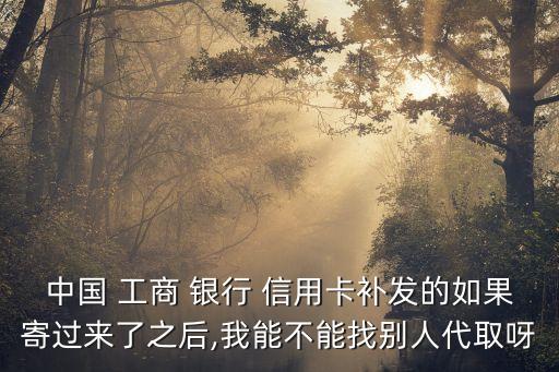 中國 工商 銀行 信用卡補(bǔ)發(fā)的如果寄過來了之后,我能不能找別人代取呀