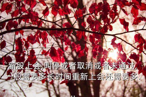 新股上會(huì),叫?；蛘呷∠蛘呶赐ㄟ^,一般需要多長時(shí)間重新上會(huì)還需要多...