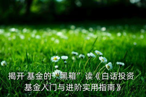 揭開(kāi) 基金的“黑箱”讀《白話投資 基金入門與進(jìn)階實(shí)用指南》